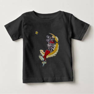 Cosmic Gaze: Elf on the Moon Adventure Baby T-Shirt