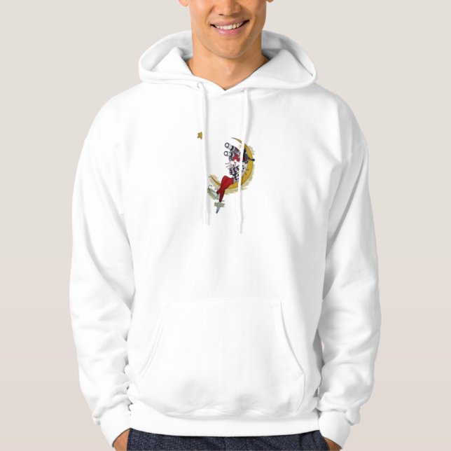 Cosmic Gaze: Elf on the Moon Adventure Hoodie (Front)