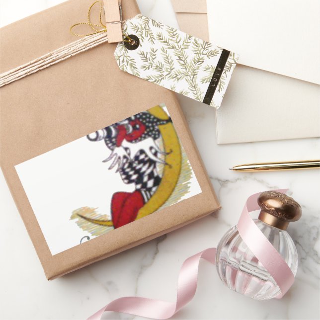 Cosmic Gaze: Elf on the Moon Adventure Rectangular Sticker (Gifting)