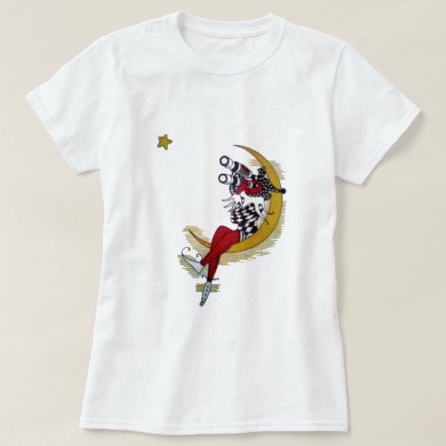 Cosmic Gaze: Elf on the Moon Adventure T-Shirt (Design Front)