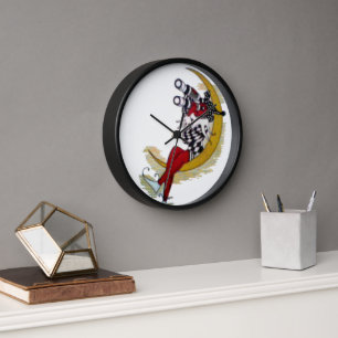 Cosmic Gaze: Elf on the Moon Adventure Wall Clock
