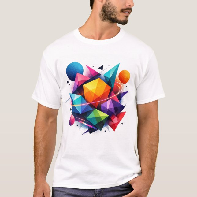 Cosmic geometry in vibrant colours T-Shirt (Front)