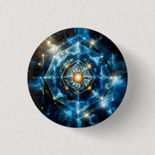 Cosmic Geometry Mandala Star Universe Abstract 3 Cm Round Badge