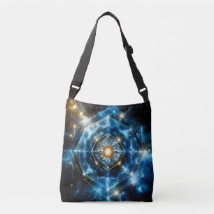 Cosmic Geometry Mandala Star Universe Abstract Crossbody Bag
