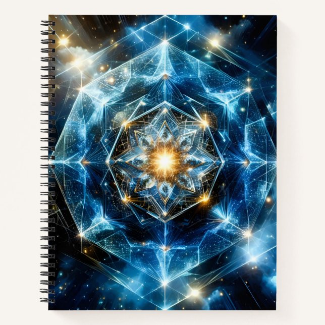 Cosmic Geometry Mandala Star Universe Abstract Notebook (Front)
