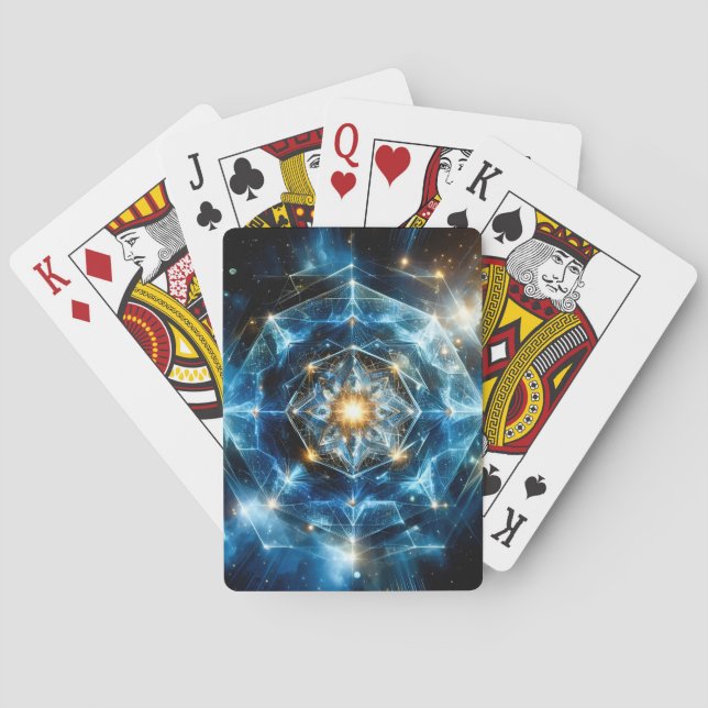 Cosmic Geometry Mandala Star Universe Abstract Playing Cards (Back)