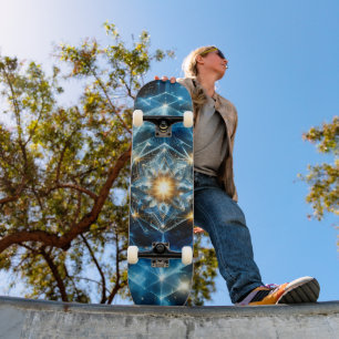 Cosmic Geometry Mandala Star Universe Abstract Skateboard