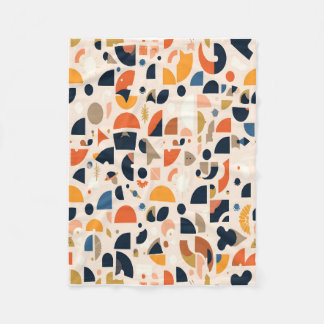 Cosmic Geometry: Retro Abstract Shapes Fleece Blanket