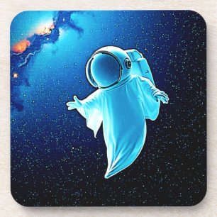 Cosmic Ghost in Space Design Coaster