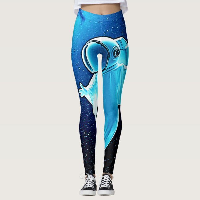Cosmic Ghost in Space Design Leggings (Front)