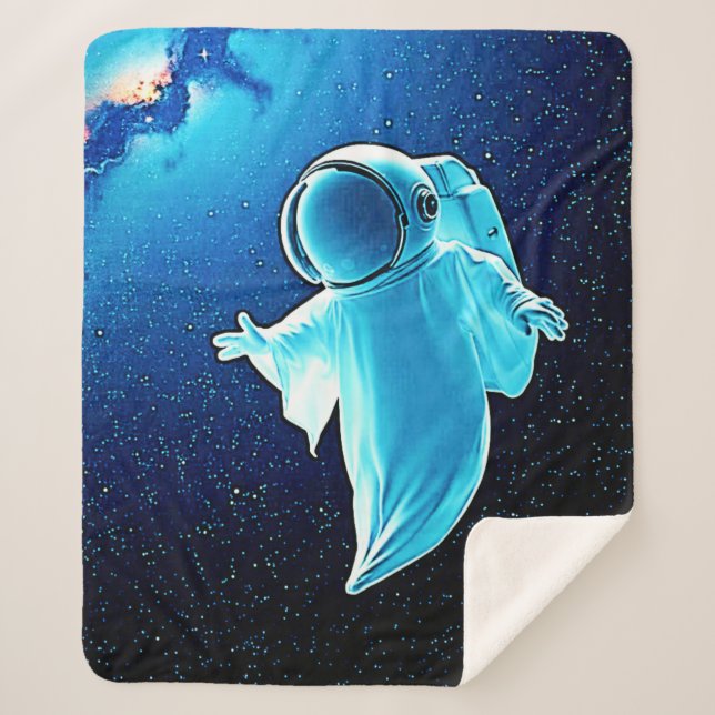 Cosmic Ghost in Space Design Sherpa Blanket (Front)