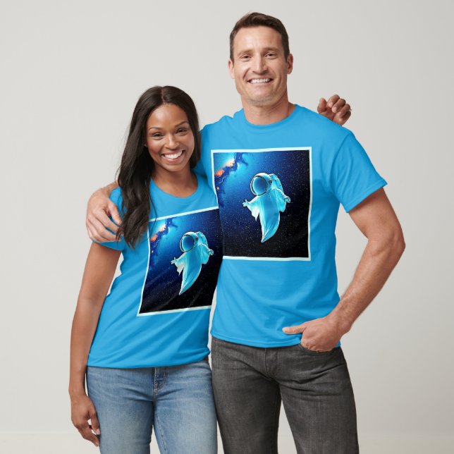 Cosmic Ghost in Space Design T-Shirt (Unisex)