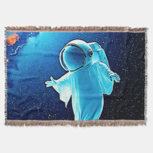 Cosmic Ghost in Space Design Throw Blanket