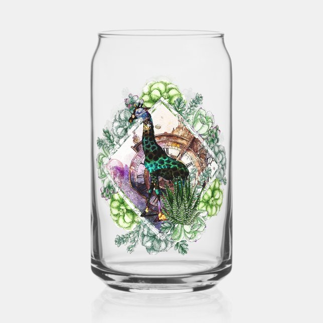 Cosmic Giraffe - Potrait With Time Travel, Skull Can Glass (Front)