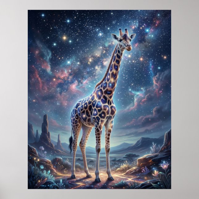 Cosmic Giraffe Star Canopy Poster (Front)
