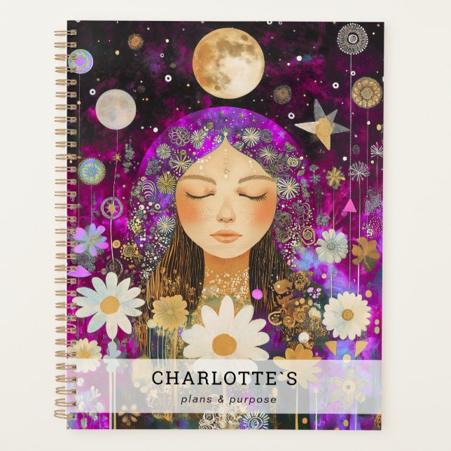 Cosmic Girl Boho Moon Planner (Front)