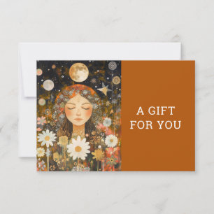 Cosmic Girl Boho Moon QR Code Gift Certificate