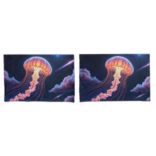 Cosmic Glowing Jellyfish Pillowcase