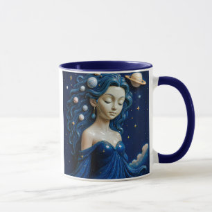 Cosmic Goddess Blue Galaxy Mug