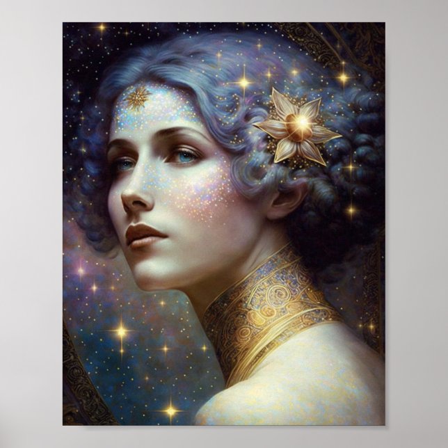 Cosmic Goddess Fantasy Art Poster (Front)