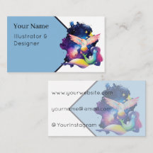 Cosmic Goddess & Flying Celestial Bird Art