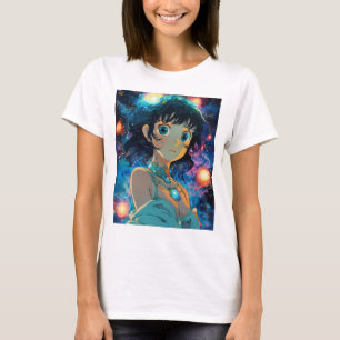 "Cosmic Goddess: Studio Ghibli-Inspired Maximalist T-Shirt