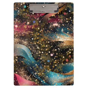 Cosmic Gold Dust Abstraction Clipboard