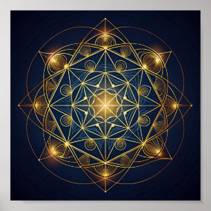 Cosmic Golden Blueprint Poster