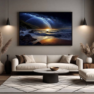 Cosmic Golden Flow Poster