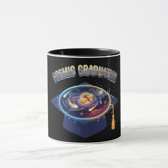 Cosmic Graduation 2026 Space Mortarboard Mug (Center)