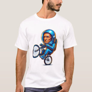 Cosmic Grandpa – Astronaut on a Bike T-Shirt