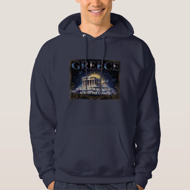 Cosmic Greece Ancient Temple Celestial Art Hoodie (Front)