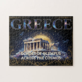Cosmic Greece Ancient Temple Celestial Art Jigsaw Puzzle