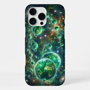 Cosmic Green Earth Galaxy iPhone 16 Pro Max Case