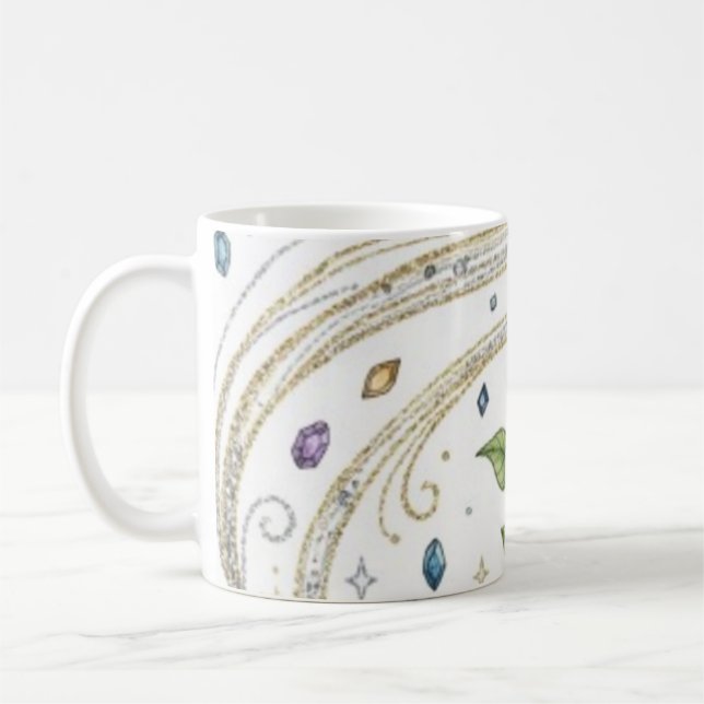 Cosmic Growth Nature Plant with Roots and Stars  Coffee Mug (Left)
