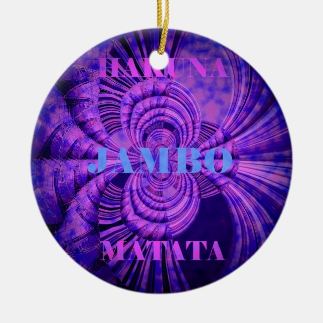 Cosmic Hakuna Art Print Ceramic Tree Decoration (Front)