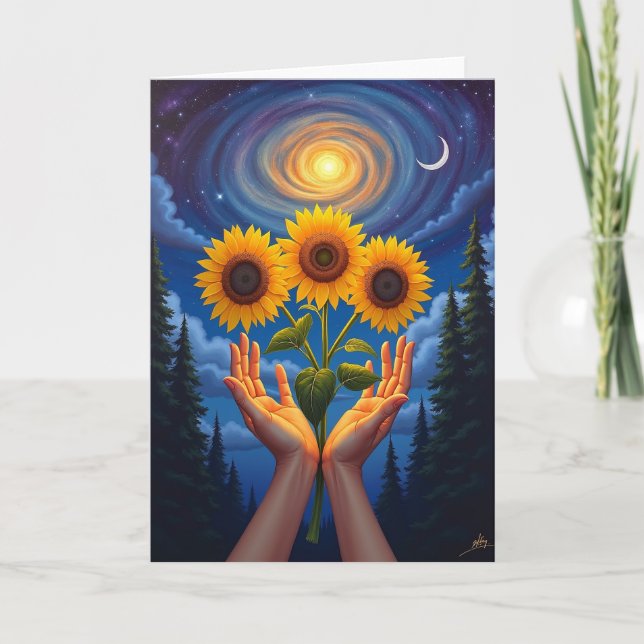 Cosmic Hands Birthday Card (Front)