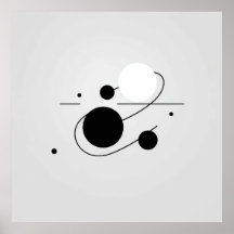 Cosmic Harmony: Black and White Ball Line Circle