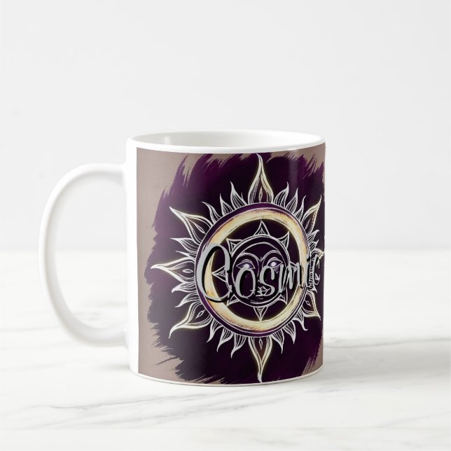 Cosmic Harmony Sun & Moon Design Coffee Mug (Left)