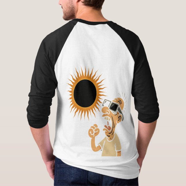 Cosmic Humour – Fun Eclipse Ringer Tee for Men (Back)