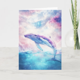 Cosmic Humpback Whale in Celestial Waters Card