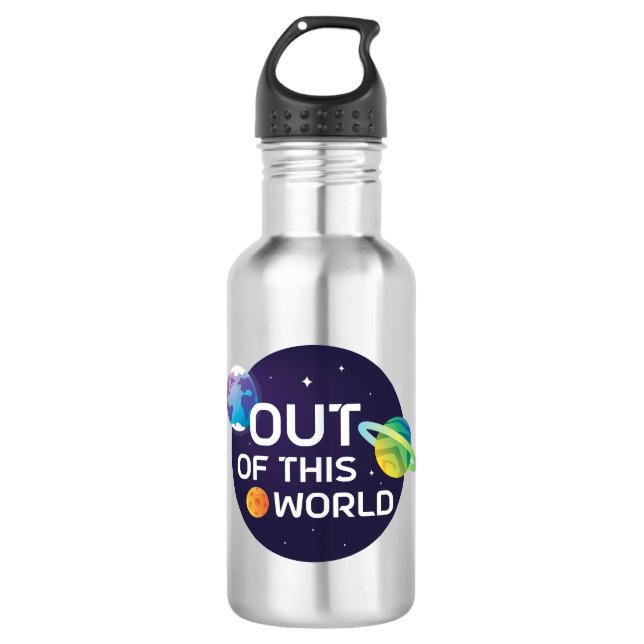 Cosmic Illustration Out of this World Outer Space 710 Ml Water Bottle (Front)