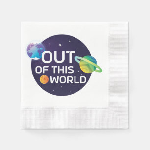 Cosmic Illustration Out of this World Outer Space Napkin