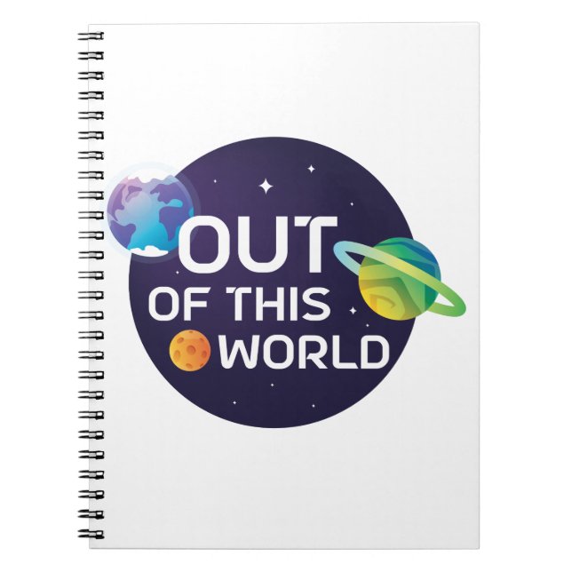 Cosmic Illustration Out of this World Outer Space Notebook (Front)
