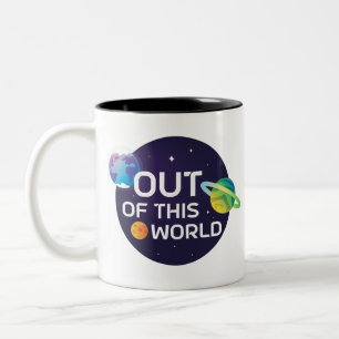 Cosmic Illustration Out of this World Outer Space Two-Tone Coffee Mug
