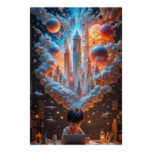 Cosmic Imagination Scene Poster