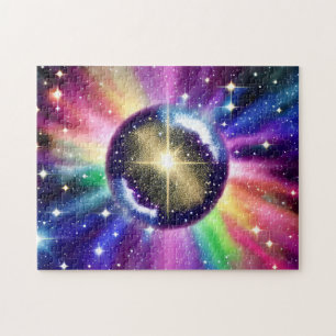 Cosmic Indigo Bursting from Sphere Radiant Energy Jigsaw Puzzle