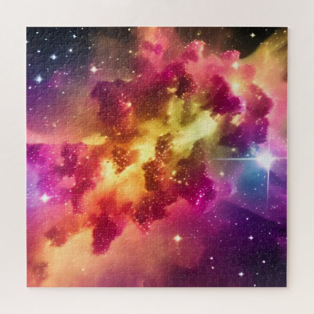 Cosmic Indigo Colour Nebula Space Galaxy Event Jigsaw Puzzle (Horizontal)