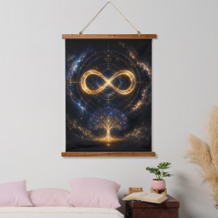 Cosmic Infinity Tree Wooden Wall Tapestry