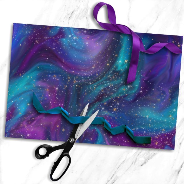 Cosmic Ink | Turquoise Blue Purple Galaxy Nebula Tissue Paper (Creator Uploaded)